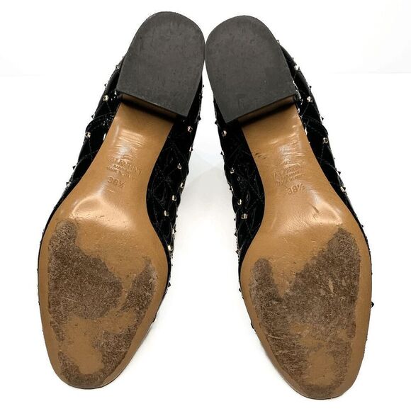 Valentino Garavani Rockstud Quilted Boots EU 38.5 US 8.5 Black Ankle Booties - Picture 8 of 9